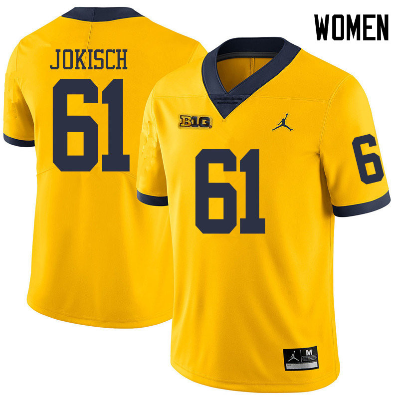 Jordan Brand Women #61 Dan Jokisch Michigan Wolverines College Football Jerseys Sale-Yellow
